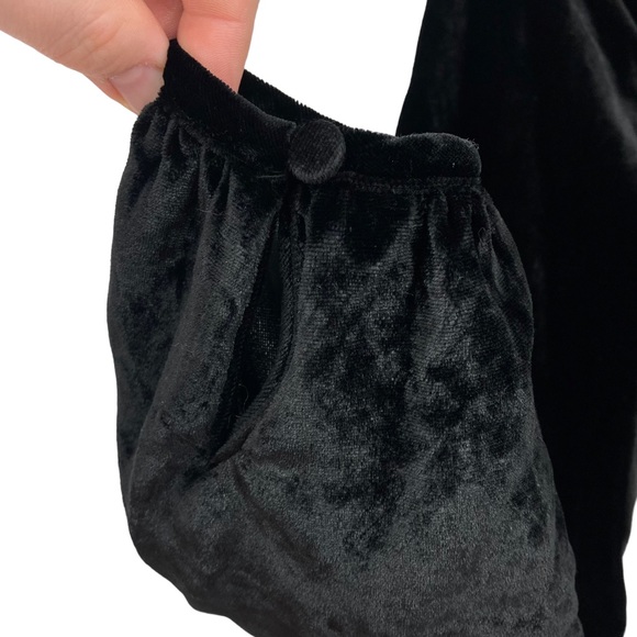 J.Crew Black Velvety Faux Wrap Blouse Sz.4 Long Sleeve Tie Front Party Formal - Picture 6 of 12